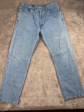 Levi's 505 Jeans Size 34x30 Light Wash Blue Straight Leg Classic Denim Casual